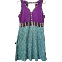 Marmot Athletic Knit Purple Blue Teal Cutout Back Sundress Dress Coverup Sz L - $17.77