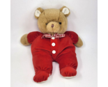 VINTAGE EDEN BABY TEDDY BEAR RED PAJAMAS W/ RIBBON STUFFED ANIMAL PLUSH TOY - £111.95 GBP