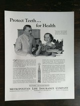 Vintage 1936 Metropolitan Life Insurance Protect Teeth Full Page Origina... - $6.64