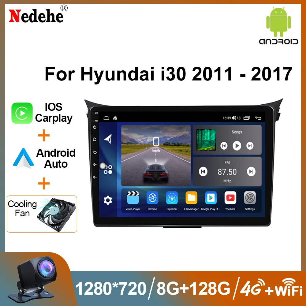 8G 128G Car Radio Android 12 For Hyundai I30 Elantra GT 2012 - 20017 Multimedia - £111.47 GBP+