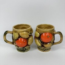 Inarco E3351 Fruit Basket Coffee Cup Mug Orange Spice Lemons Vintage Set of 2 - £11.86 GBP