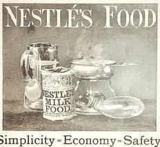 1895 Nestle&#39;s Food Victorian Milk Advertisement Ephemera 5 x 7 - £15.89 GBP