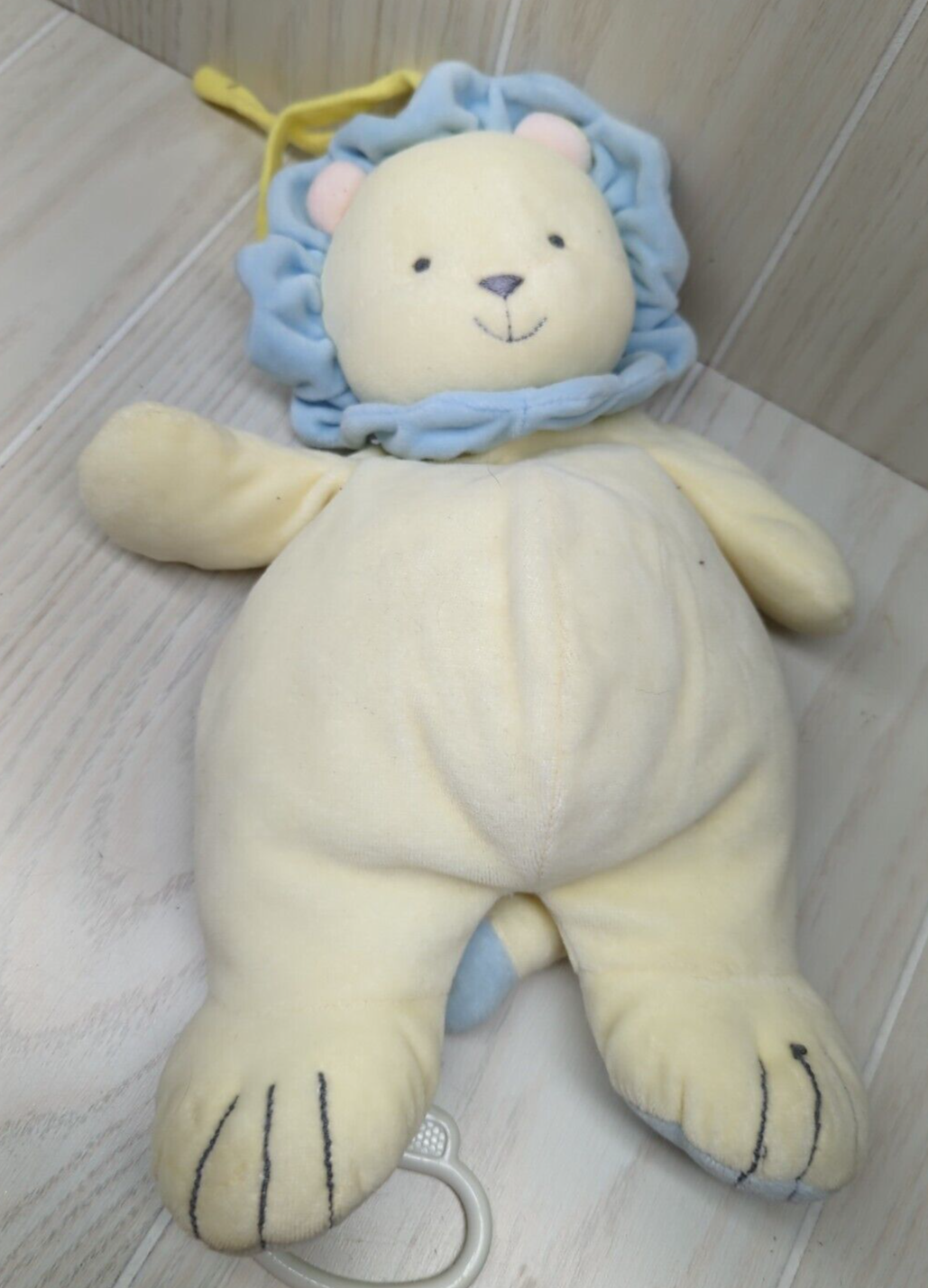 Prestige baby plush lion yellow blue mane hanging crib toy NO MUSIC pink ears - £23.34 GBP