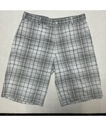 Nike Golf Shorts Mens 32 Gray White Plaid 12&quot; Inseam Tour Performance Dr... - $353.58 MXN