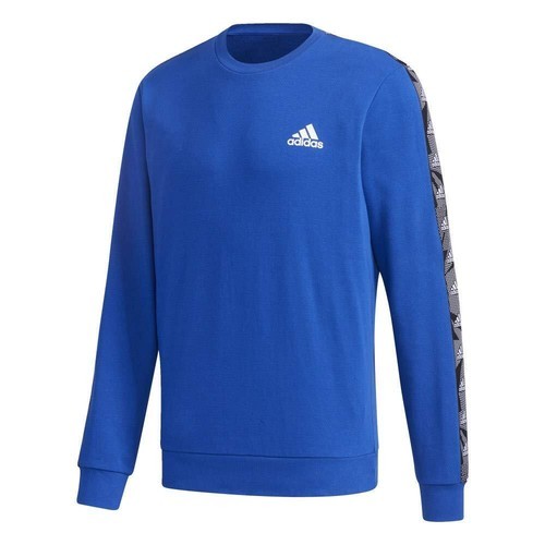 adidas mens Essentials Tape Sweatshirt Team Royal Blue/White GD5449 - $21.60