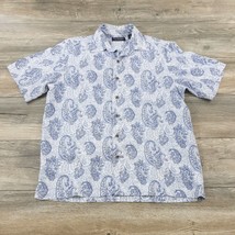 Roundtree Yorke Mens Medium Short Sleeve Shirt Paisley Vacation Soft Blu... - £11.68 GBP