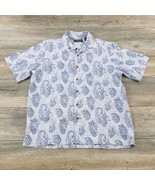 Roundtree Yorke Mens Medium Short Sleeve Shirt Paisley Vacation Soft Blu... - £11.74 GBP