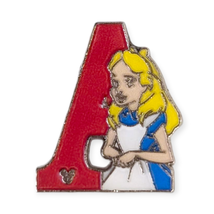 Alice in Wonderland Disney Pin: Alice &quot;A&quot; Monogram Alphabet Letter - $239.94 MXN