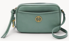 Fossil Brennon Sage Leather Oval Crossbody Bag SHB2945343 Blue Green NWT $180 FS - £66.87 GBP