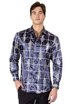 Bespoke Cross Woven Luxe Long Sleeve Dress shirt - Navy - $79.00