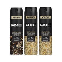 Axe Dark Temptation &amp; Gold Temptation Deodorant Bodyspray For Man 215 ml(Pack 3) - £36.34 GBP