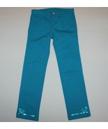 Gymboree Fancy Dalmatian Girl&#39;s Skinny Blue Jeans Pants with Sequin Hear... - $12.99