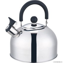 Whistling Kettle Silver 2.5 litre Tea kettle Stainless Steel Teapot with Handle - £11.86 GBP