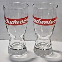 Lot of 2 Budweiser Pub Style Tavern Beer Glasses 10oz 5 3/4" Tall - $14.92