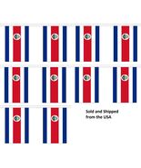30' Costa Rica String Flag Party Bunting Has 30'  6"x9" Polyester Banner... - $17.95