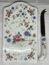 Andrea by Sadek Spring Night Porcelain Cheese &amp; Cracker Board 9&quot; x 5&quot; Japan - £14.18 GBP