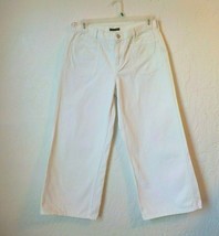 90s Y2K Lauren Ralph Lauren White Denim Jeans Women 12 Loose Flare High Waist - £19.16 GBP