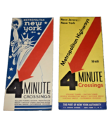 1941 &amp; 1949 New York Port Authority 4 Minute Crossings Map Metropolitan ... - $20.00