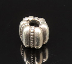 PANDORA 925 Silver - Vintage Beaded Ribbed Clip Charm Pendant (OPENS) - PT21248 - £25.81 GBP