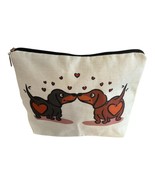 Dachshund Lover Zipper Pouch – 9&quot; x 7&quot; – Canvas Cosmetic Bag with Dog Print - $217.37 MXN