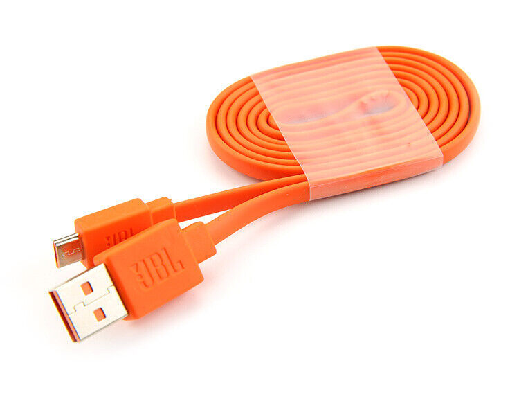 Flat USB Charger Cable Cord for JBL Charge Flip 4 3 2 Bluetooth Speaker Orange