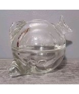 Anchor Hocking Vintage Clear Glass Blow Fish Bowl Trinket Candy Dish - $10.69