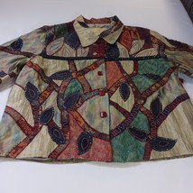 Sharon Anthony R7-L5320T Women's Silk Blend Embroidered Patchwork Jacket Size 1X image 13