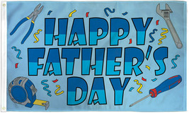 Happy Father&#39;s Day Flag 3x5ft Happy Dad&#39;s Day Flag Blue Father&#39;s Day 100D - £10.95 GBP