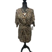 Time and Tru Top Size Small 4 - 6 Brown Animal Print Sheer Tunic Cover Up NEW - £12.08 GBP