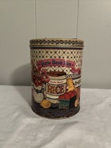 1987 Vintage Uncle Ben’s Rice Tin Embroidered Look Colorful Cottagecore ... - £29.63 GBP