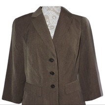 Worthington Work Blazer Solid Brown Career Jacket Espresso Heather New Size 12 - £19.58 GBP