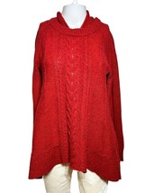 Anthropologie Moth Sweater Women&#39;s Medium Red Hooded Bohemian Casual - AC - £22.89 GBP
