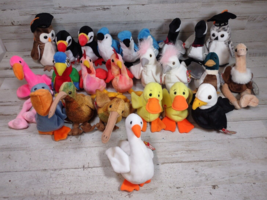 24 Vintage Ty Beanie Babies Birds Lot Owl Grad Bald Eagle Cardinal Duck Emu - £34.16 GBP