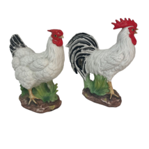 Lefton China Rooster And Hen Chicken Set Hand Painted Vintage 1960s Nice - £25.05 GBP