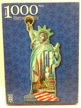 FX Schmid Statue of Liberty 1000 Piece Shaped Jigsaw Puzzle Counted  17x39 - £17.60 GBP