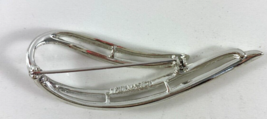 Sarah Coventry Brooch Abstract Design Open Work 2.75 in Silver Tone - $16.82