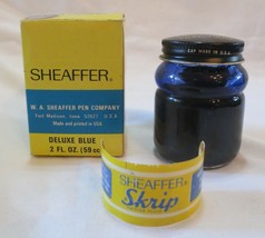 Vintage Sheaffer&#39;s SKRIP Writing Fluid BLUE #42 Washable INK 2 oz Bottle BOX - £14.33 GBP