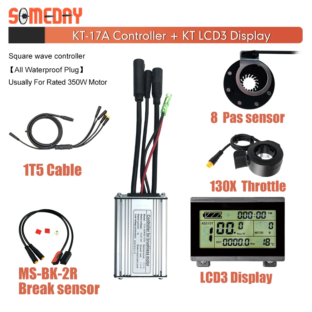 Ebike Controller 17A All Waterproof Plug With 1To5 Extension Cable For 350W Gear - £145.25 GBP