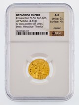 Byzantine Empire AU Solidus of Constantine IV AD 668-685 Graded by NGC as au - £919.62 GBP