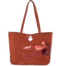 Longchamp Cavalcade Small Shop It Suede Tote Bag ~NIP~ BURNT RED - £296.76 GBP