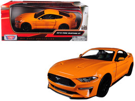 2018 Ford Mustang GT 5.0 Orange with Black Wheels 1/24 Diecast Model Car by Moto - £31.05 GBP