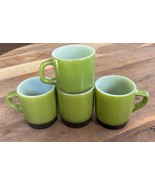 Anchor Hocking Fire King Ware 8oz Green/Black Milk Glass Coffee Mugs Set... - €12,07 EUR