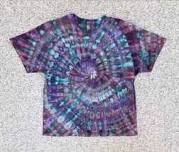 Gildan Women’s Purple Green Blue Spiral Ice Tie Dye Short Sleeve Shirt S... - $19.60