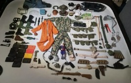 Huge GI Joe  75+pc Mixed Weapons Hats Clothing Shoes Canteen Accessories Lot  - £116.81 GBP