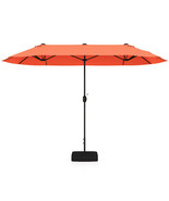 13 Feet Double-Sided Patio Twin Table Umbrella with Crank Handle-Orange ... - €136,23 EUR