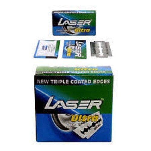 200 Laser Ultra Triple Coated Edges Double Edge Shaving Razor Blades US SELLER!! - $13.99