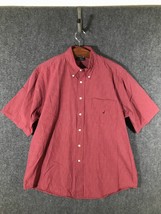 Nautica Button Up Shirt Men&#39;s Size Large Red Plaid Short Sleeve Collared - $9.06