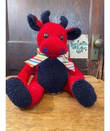 Beverly Hills Teddy Bear Company Red Corduroy Bull with Bow Tie - £18.95 GBP