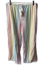Cato Woman Size M Striped Cropped Pull On PJ Pants Candy Striped - $16.79