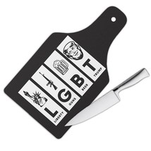 LGBT : Gift Cutting Board Liberty Guns Beer Trump Funny Art Print For Friend Cow - £23.31 GBP